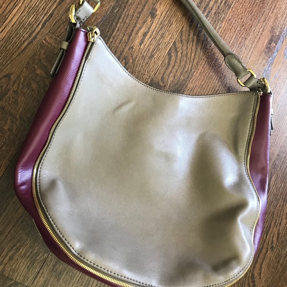 Gray & Purple J.Crew Hobo Handbag